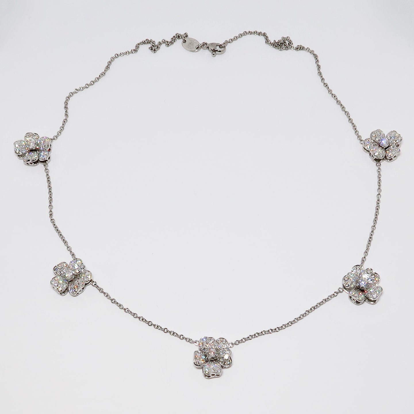 Platinum & Diamond Flower Necklace