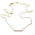 14k Yellow Gold Diamond Bar Necklace