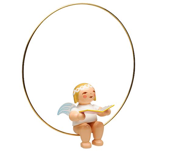 Christmas Tree Angel in Ring, with Songbook