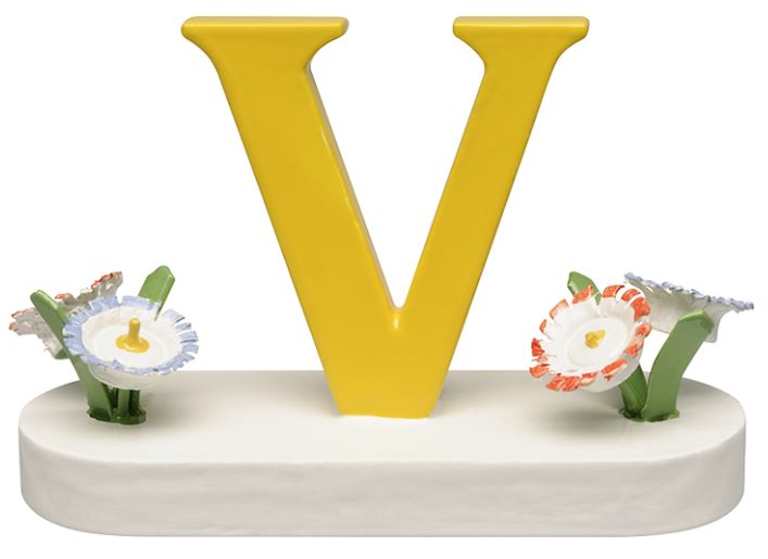 Letter V, with Flowers