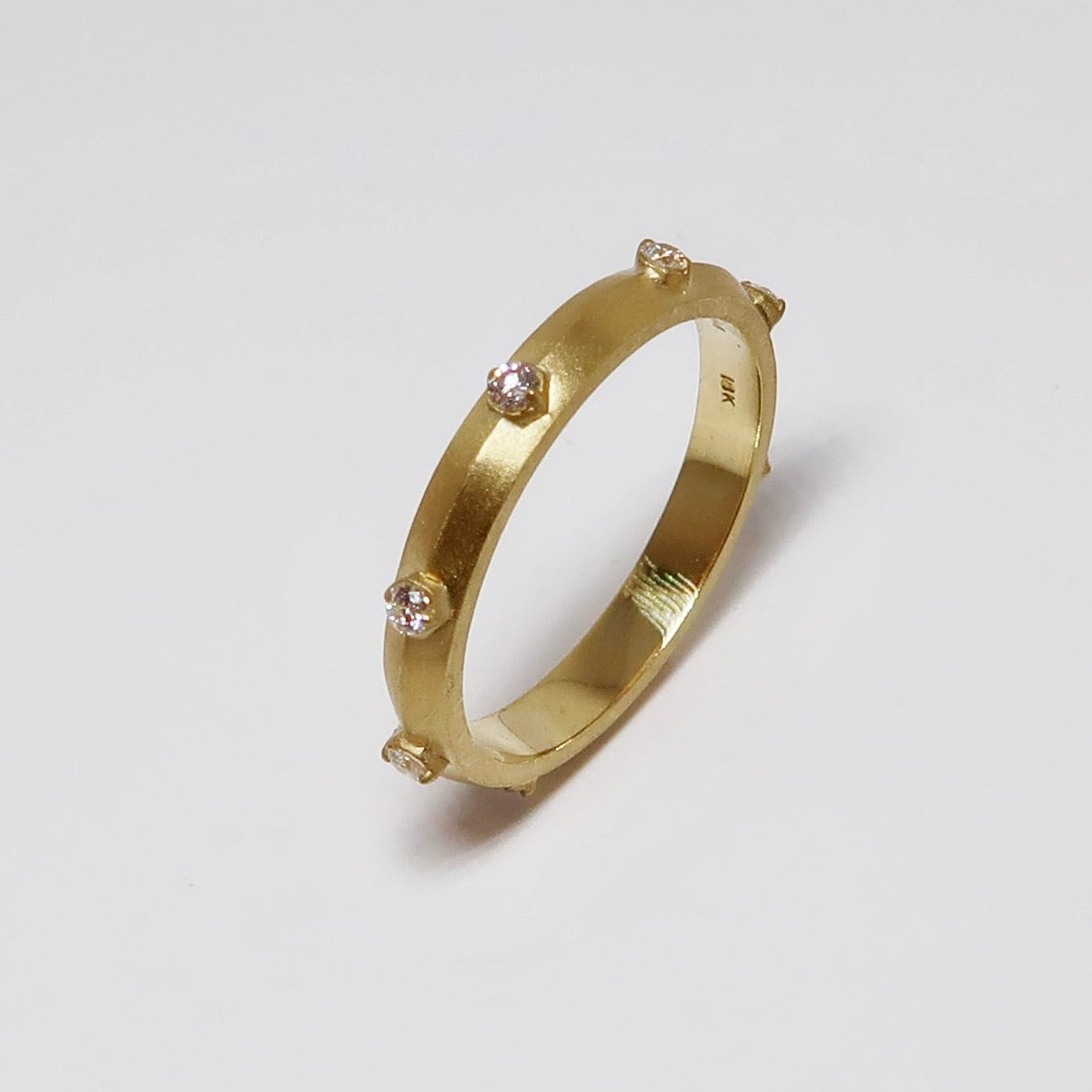 Hex Stacking Ring, All Yellow Gold