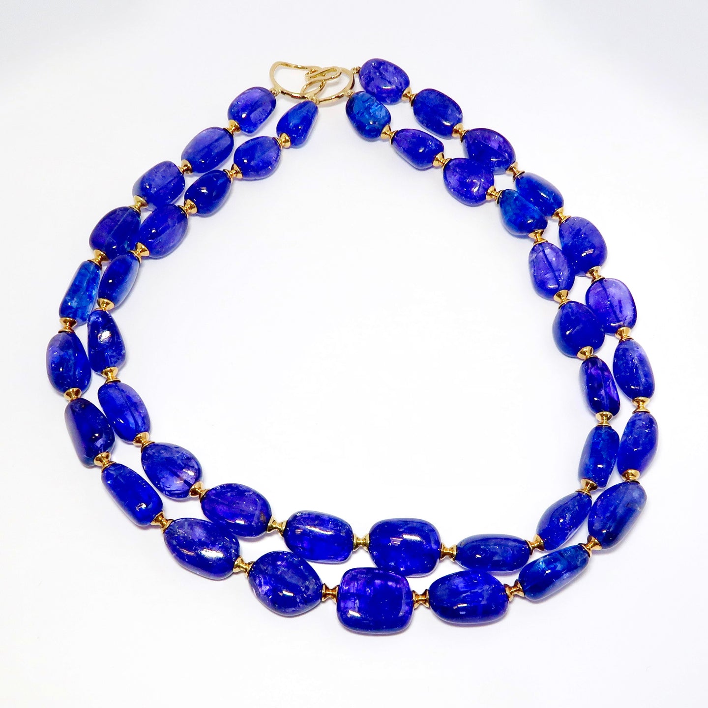 Two Strand Tanzanite Tumbled Bead Necklace