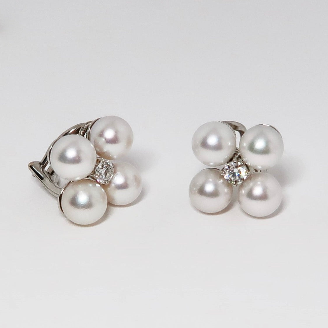 Pearl & Diamond Earrings