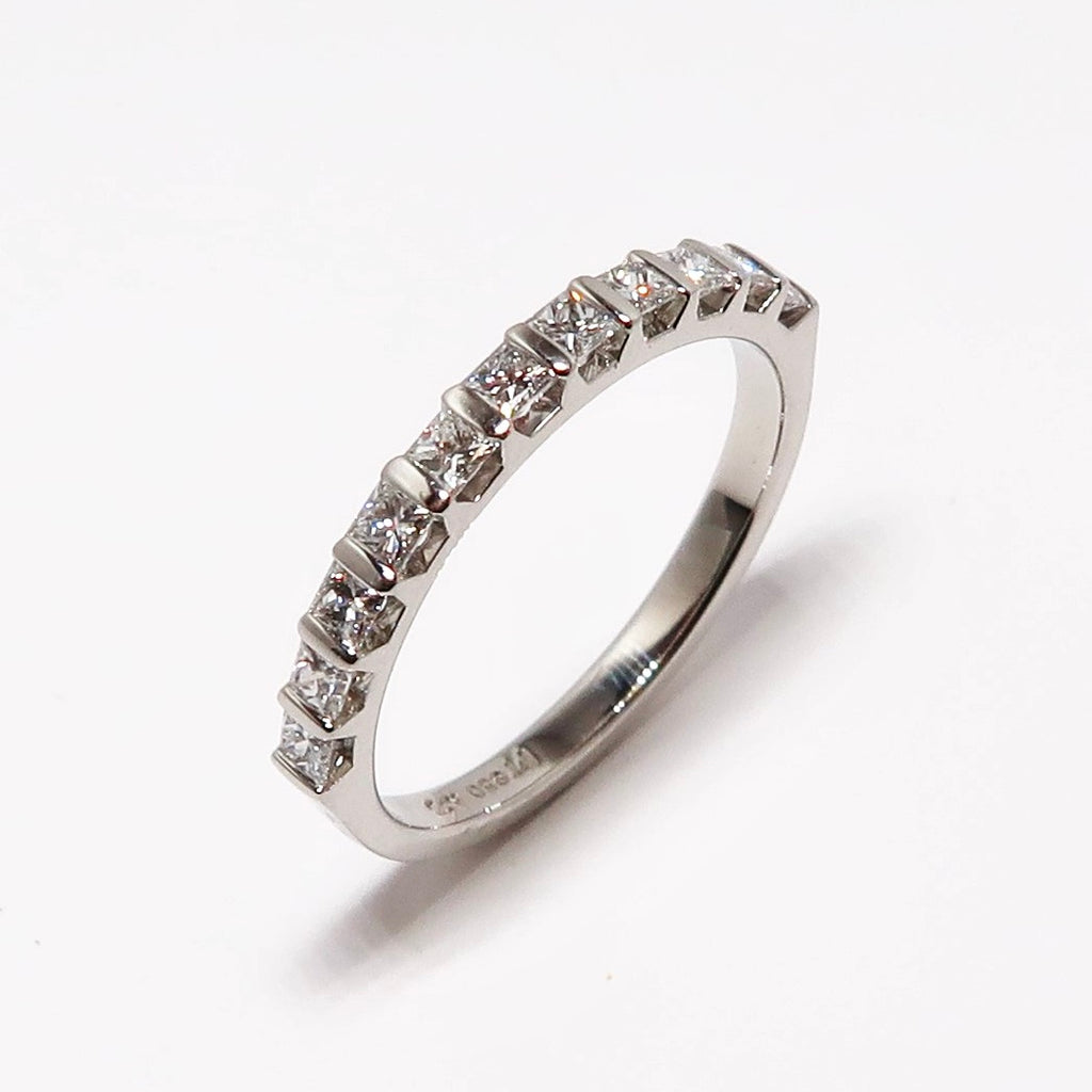 Part-Way Diamond Band, 18K White Gold