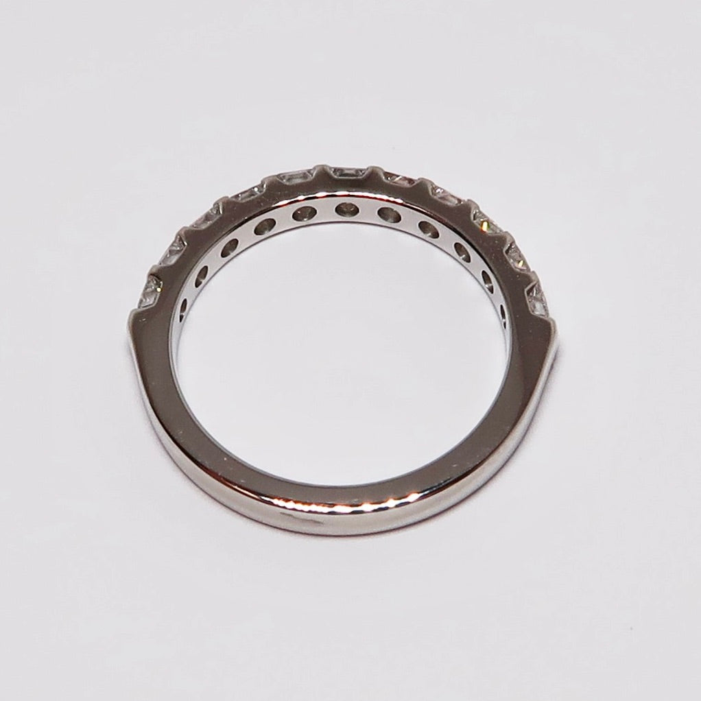 Part-Way Diamond Band, 18K White Gold