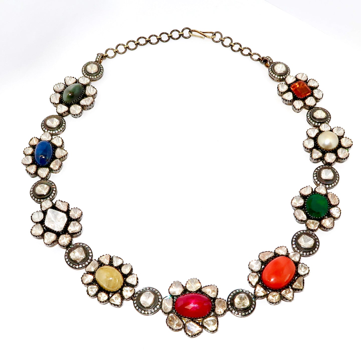 Multi-Stone Pearl & Diamond Necklace