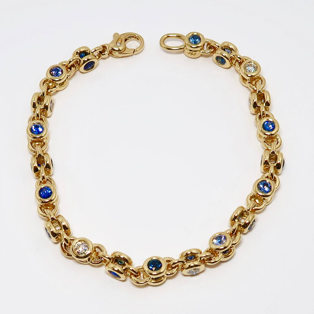 Diamond & Blue Sapphire Bracelet