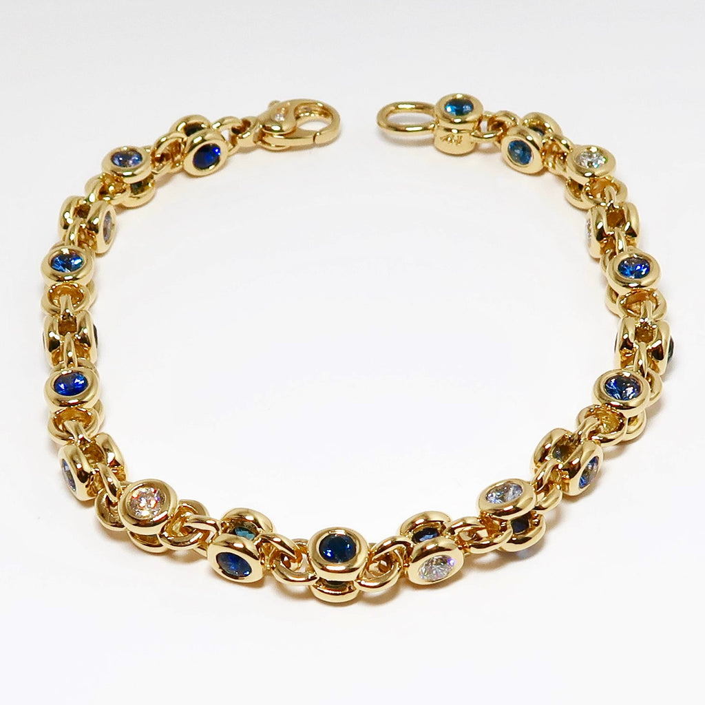 Diamond & Blue Sapphire Bracelet