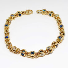 Load image into Gallery viewer, Diamond &amp; Blue Sapphire Bracelet
