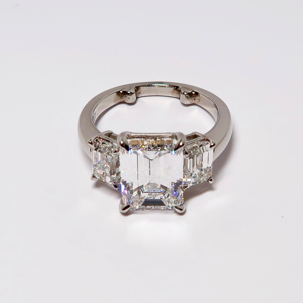3-Stone Diamond Emerald Cut Ring
