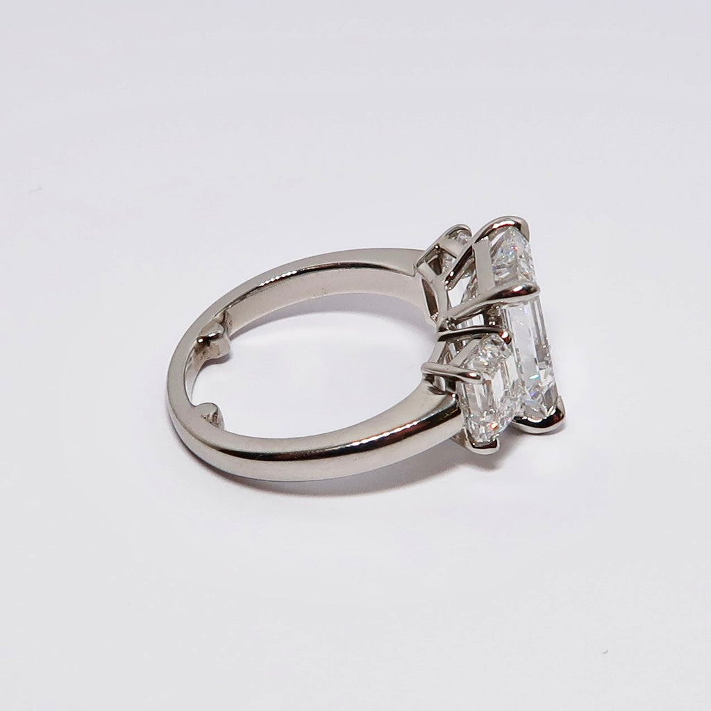 3-Stone Diamond Emerald Cut Ring