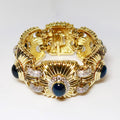 18k Yellow Gold, Platinum, Sapphire and Diamond Bracelet