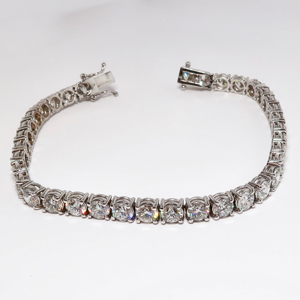 11.11ctw Diamond Tennis Bracelet, 14k White Gold & 36 Round Diamonds