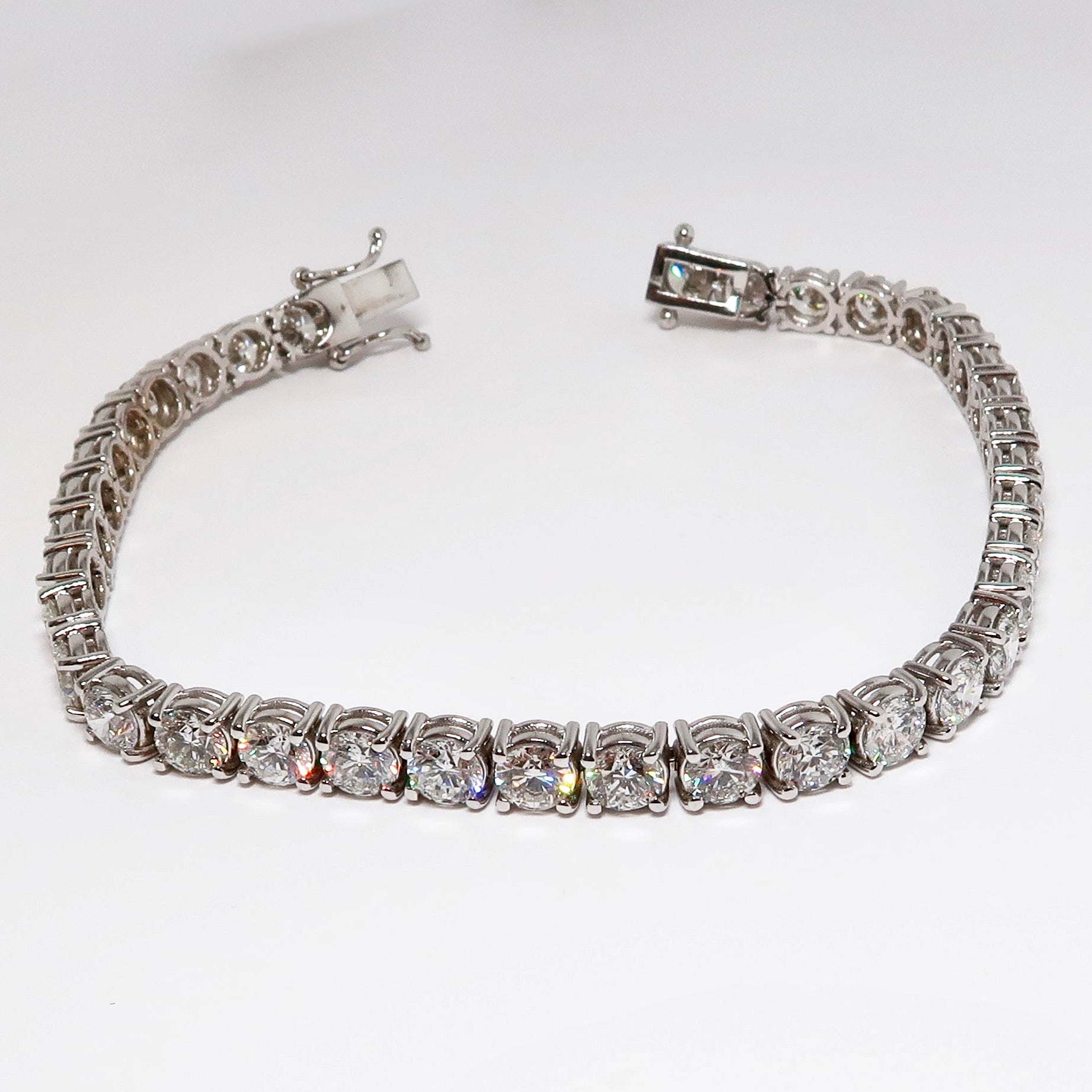 11.11ctw Diamond Tennis Bracelet, 14k White Gold & 36 Round Diamonds