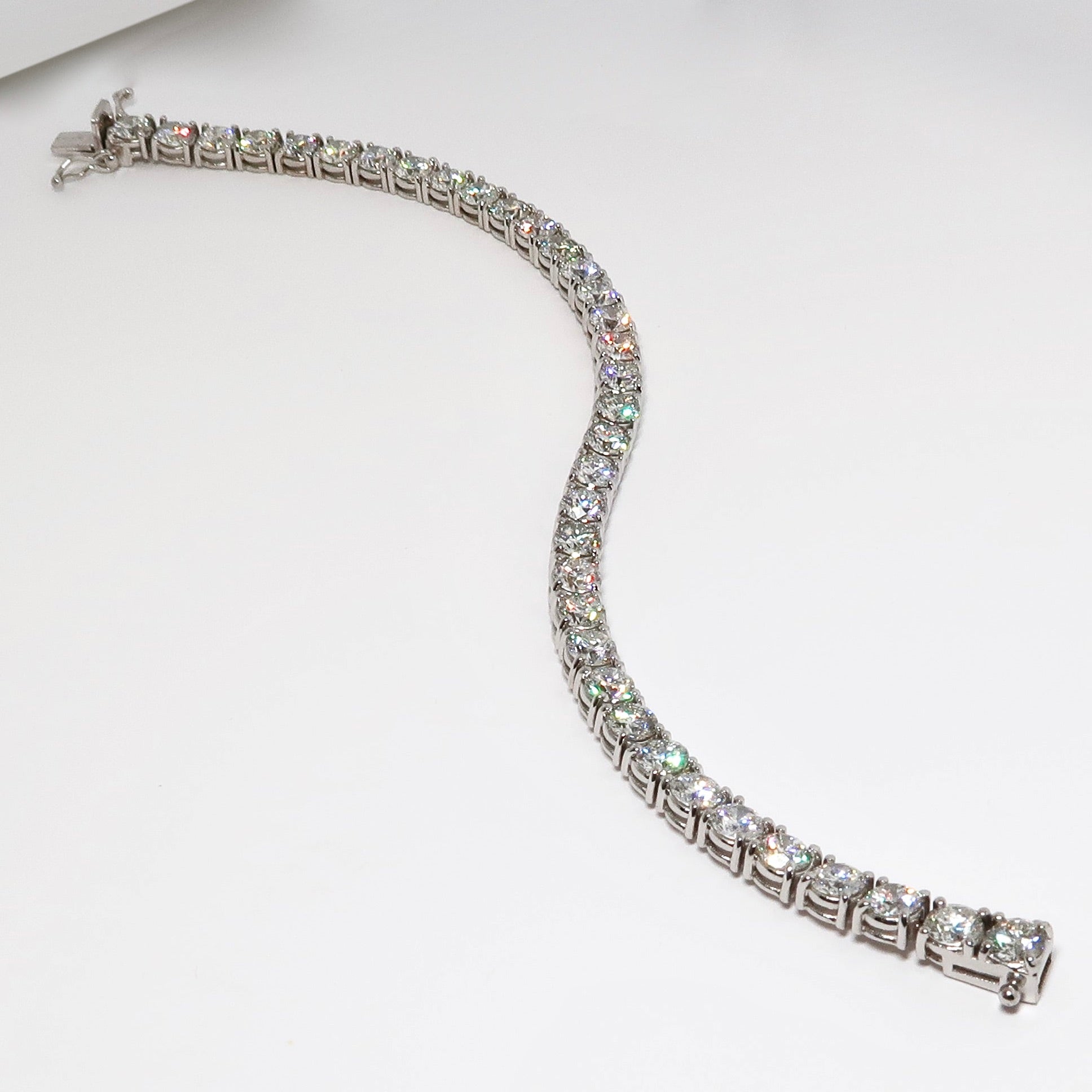 11.11ctw Diamond Tennis Bracelet, 14k White Gold & 36 Round Diamonds