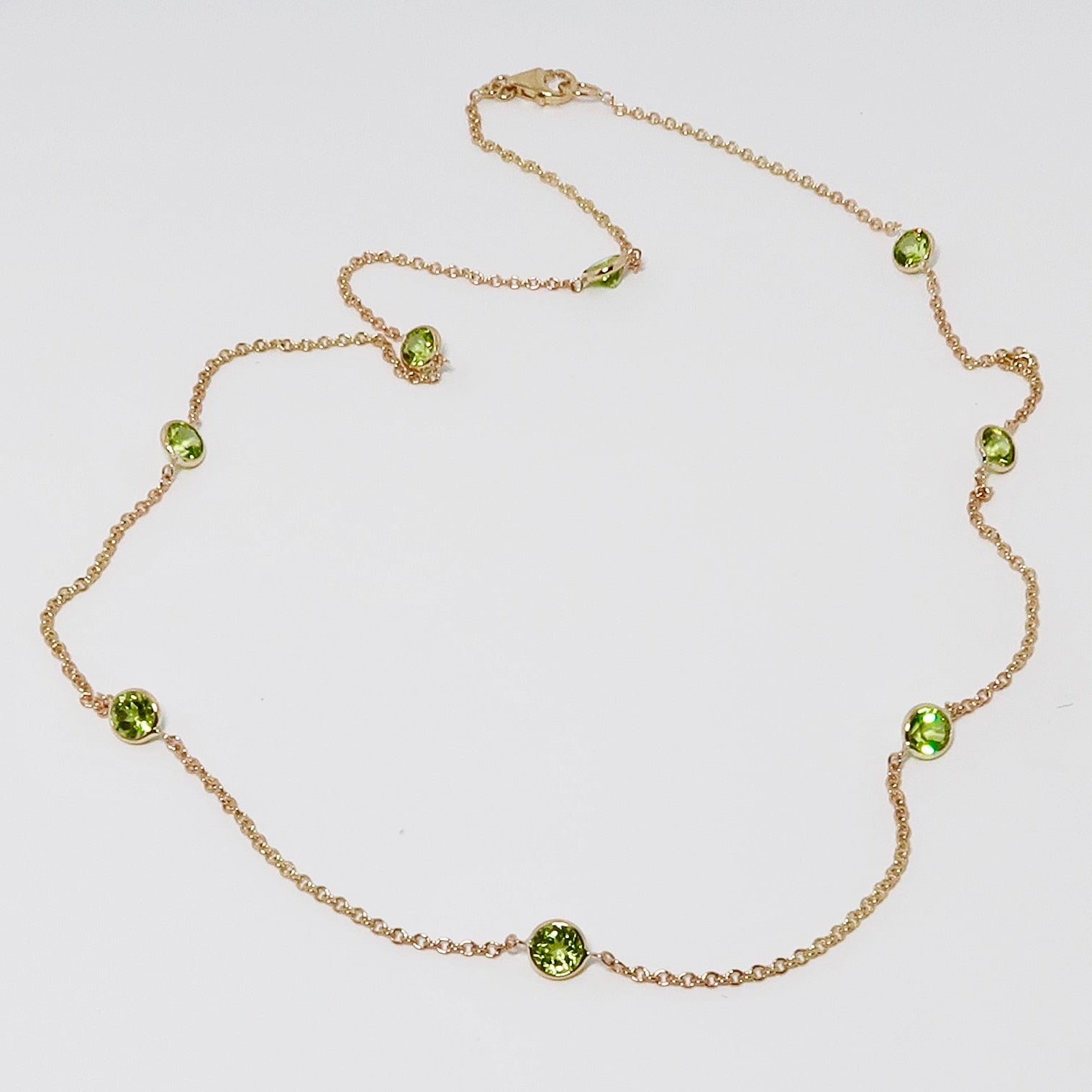14k Yellow Gold Peridot Necklace