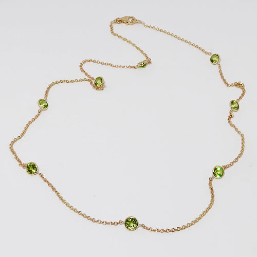 14k Yellow Gold Peridot Necklace