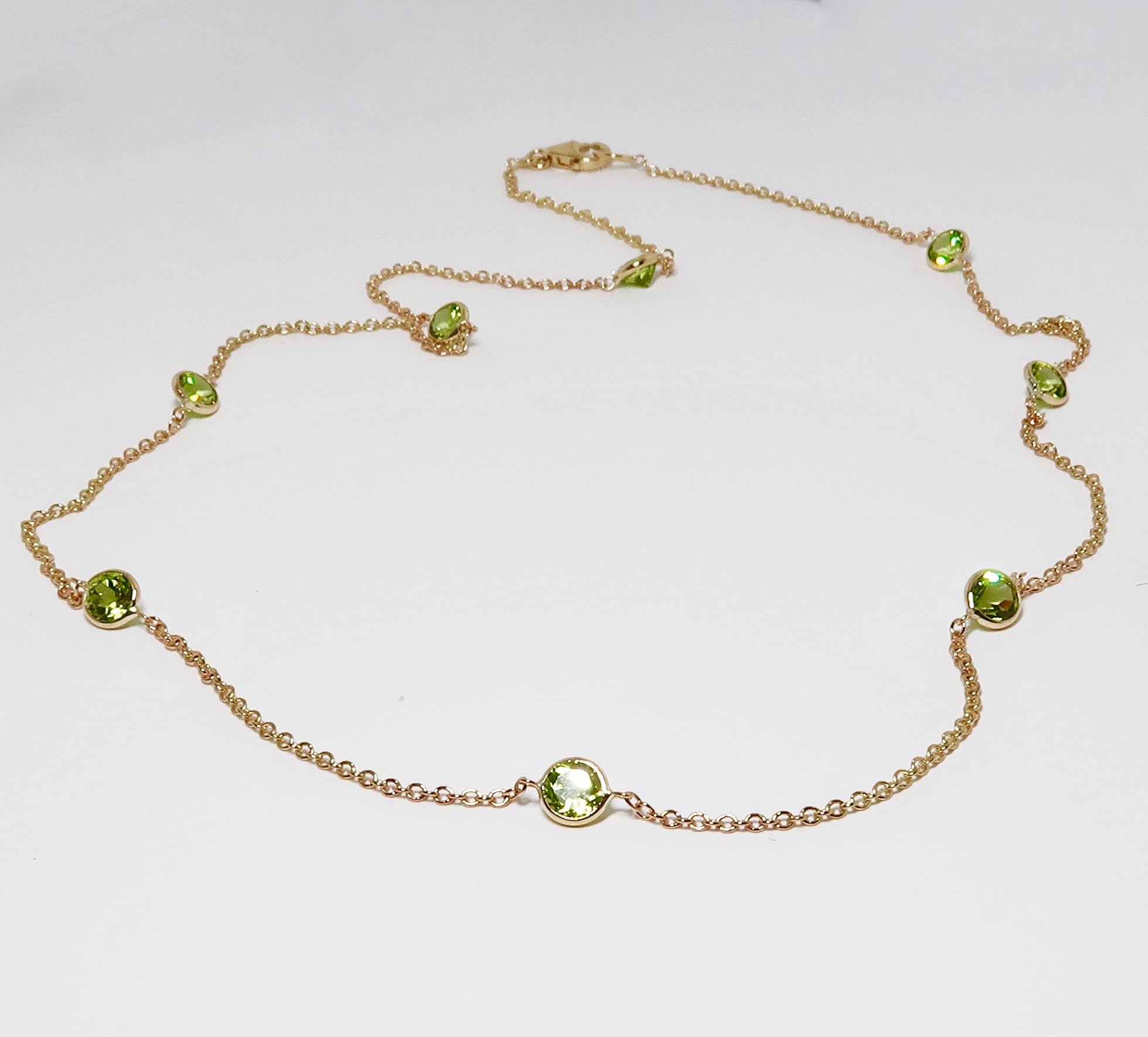 14k Yellow Gold Peridot Necklace