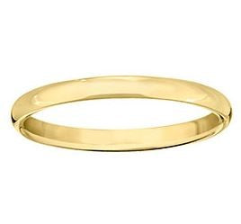 18k Yellow Gold Band, 2mm Wide