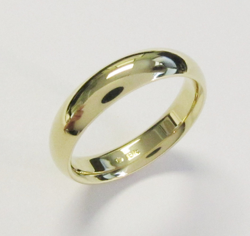 18k Yellow Gold Band, 4mm Wide
