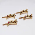 14k Yellow Gold Rabbit Shirt Studs with Ruby Eyes