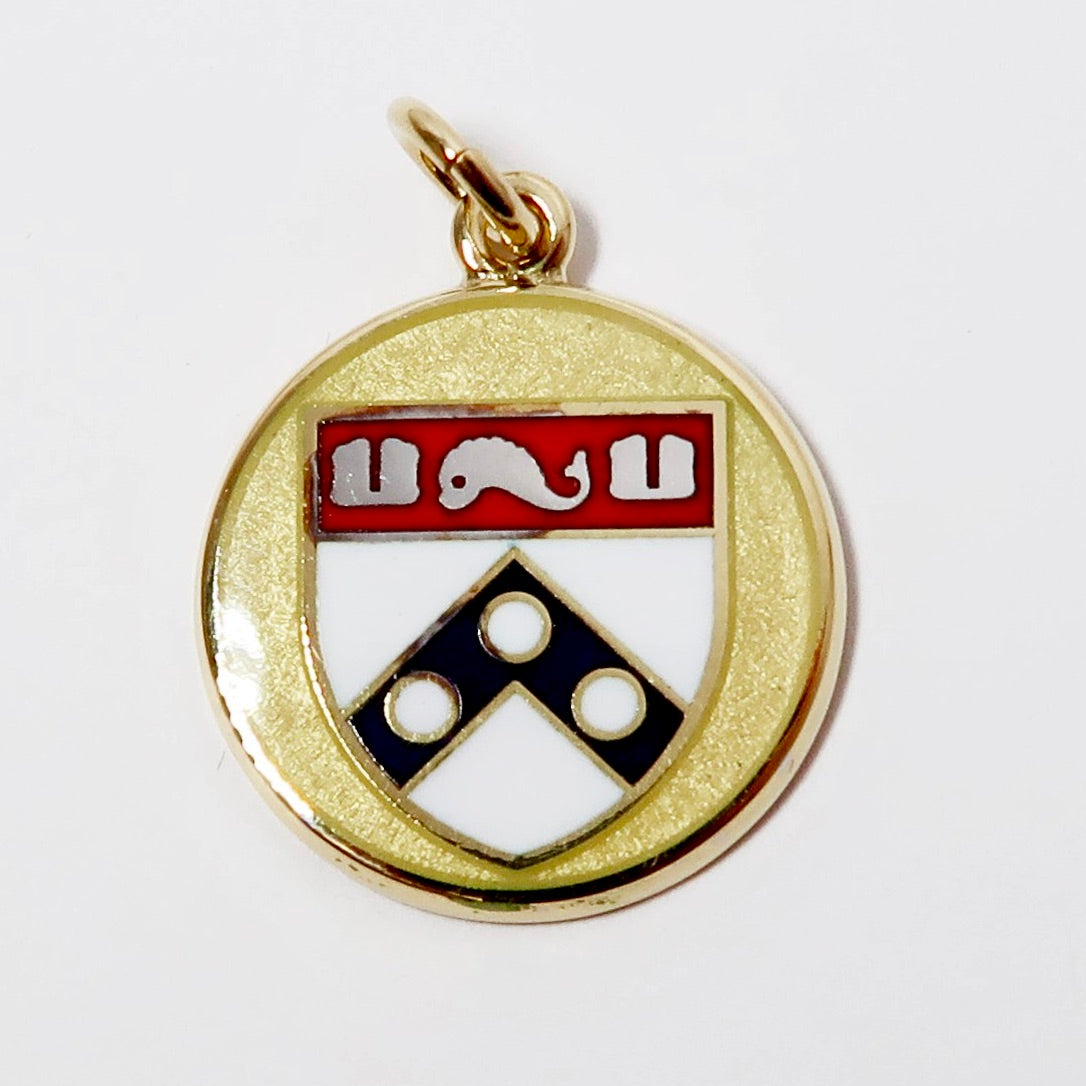 18k Yellow Gold and Enamel Charm University of Pennsyvania