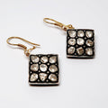 Diamond Earrings in 14k Yellow Gold & Sterling Silver