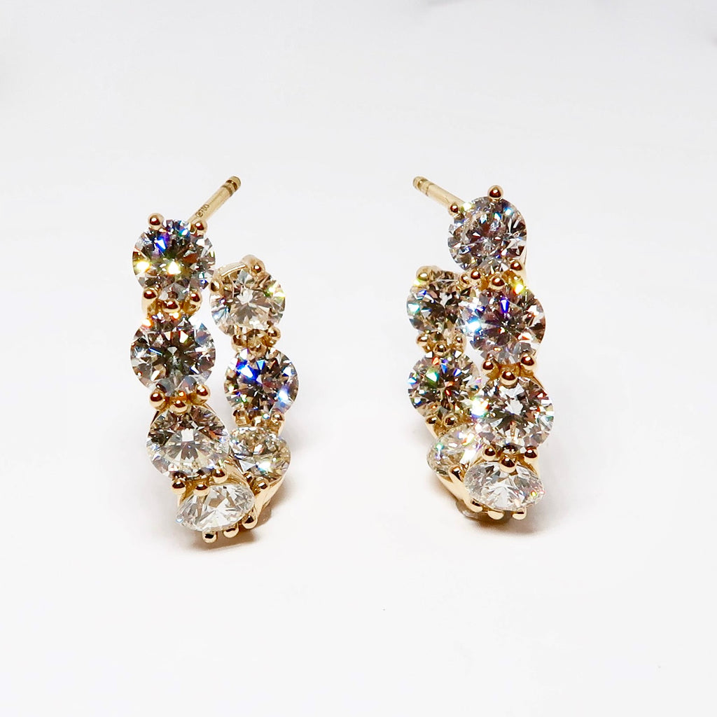 18k Yellow Gold Diamond Earrings