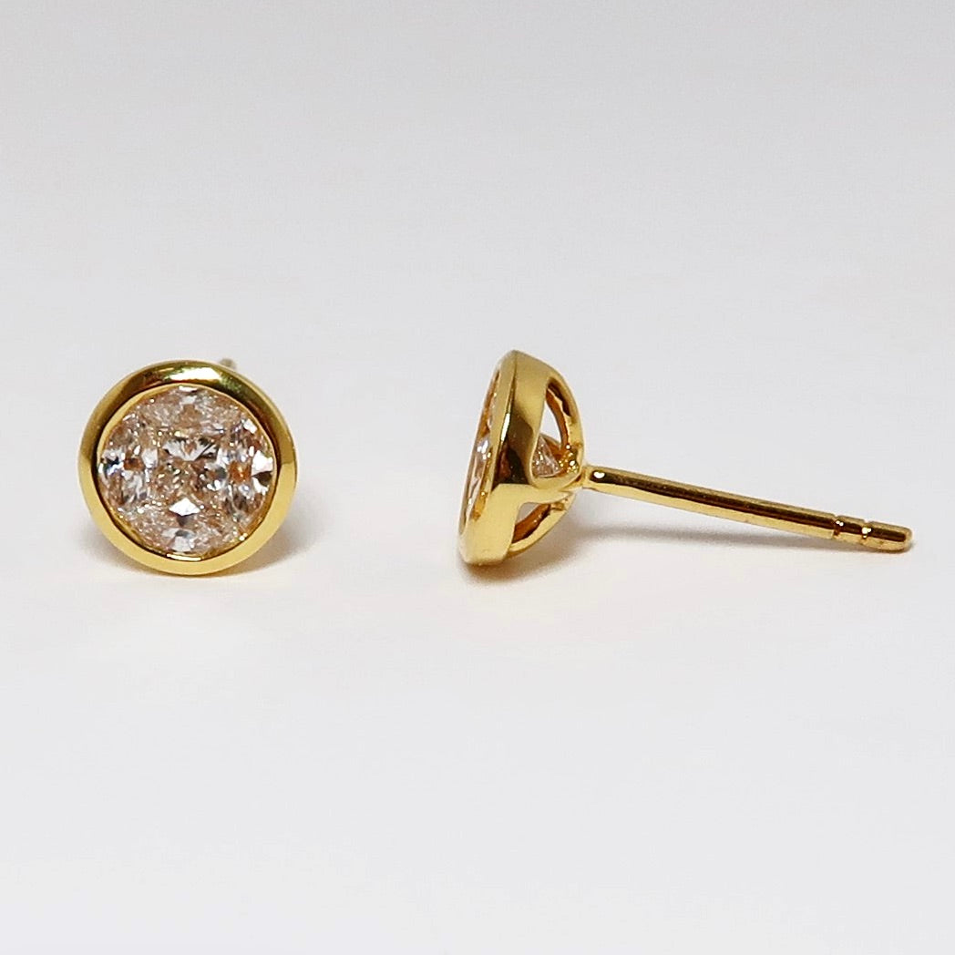18k Yellow Gold Diamond Earrings