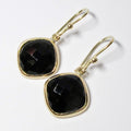 14k Yellow Gold Onyx Earrings