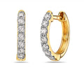 14k Yellow Gold Hoop Earring with Diamonds