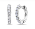 14k White Gold Hoop Earring with Diamonds