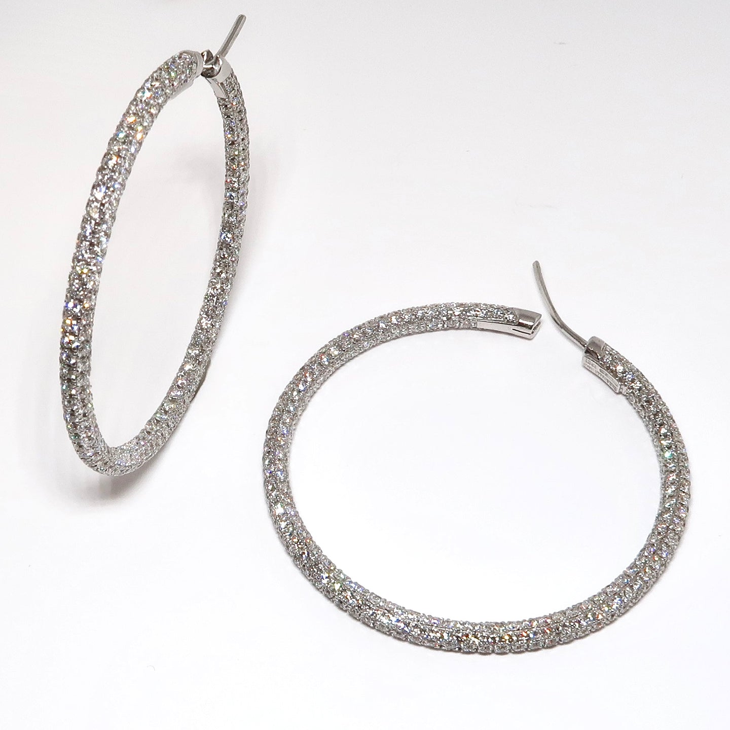 Large Micro-Pave Diamond Hoops