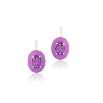 Faceted Oval Amethyst Earrings