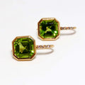 Asscher Cut Peridot Earrings