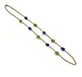 Peridot Tumble with Tanzanite Sleeping Beauty Rondel Chain Necklace