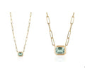 Prasiolite Emerald Cut Bezel Set Pendant in 18K Yellow Gold
