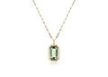 Prasiolite Emerald Cut Bezel Set Pendant