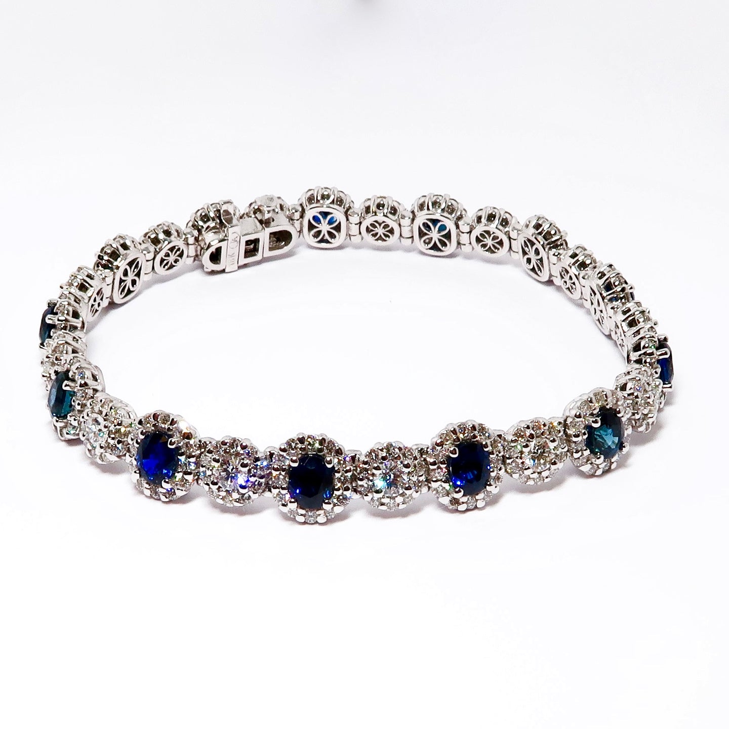 Sapphire & Diamond Bracelet, Oval Blue Sapphires