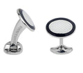 Sterling Silver & Enamel Oval Shaped Cufflinks