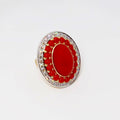 Coral & Diamond Ring