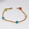 18k Yellow Gold Double Sided Cabochon Stone Bracelet