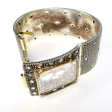 Load image into Gallery viewer, 18k Yellow Gold &amp; Blackened Silver Bangle with Diamonds

