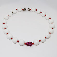 Load image into Gallery viewer, Onyx &amp; Coral Necklace with Pink Sapphire
