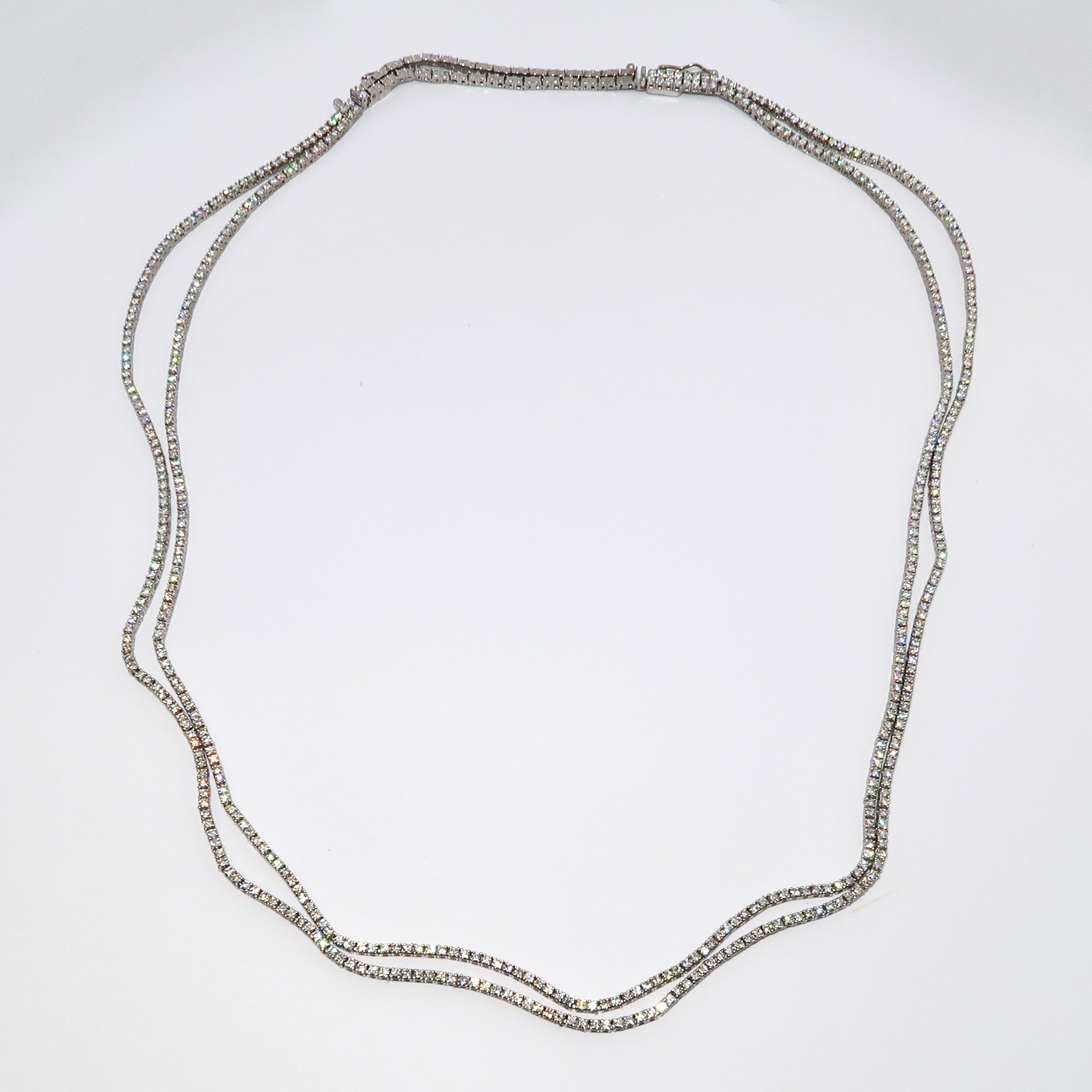 Two Row Diamond Riviera Necklace