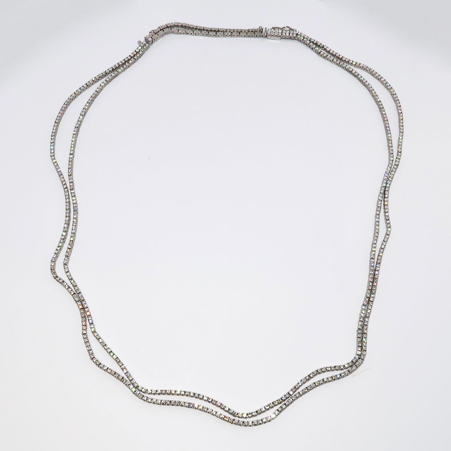 Two Row Diamond Riviera Necklace