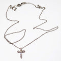 14k White Gold Diamond Cross Necklace