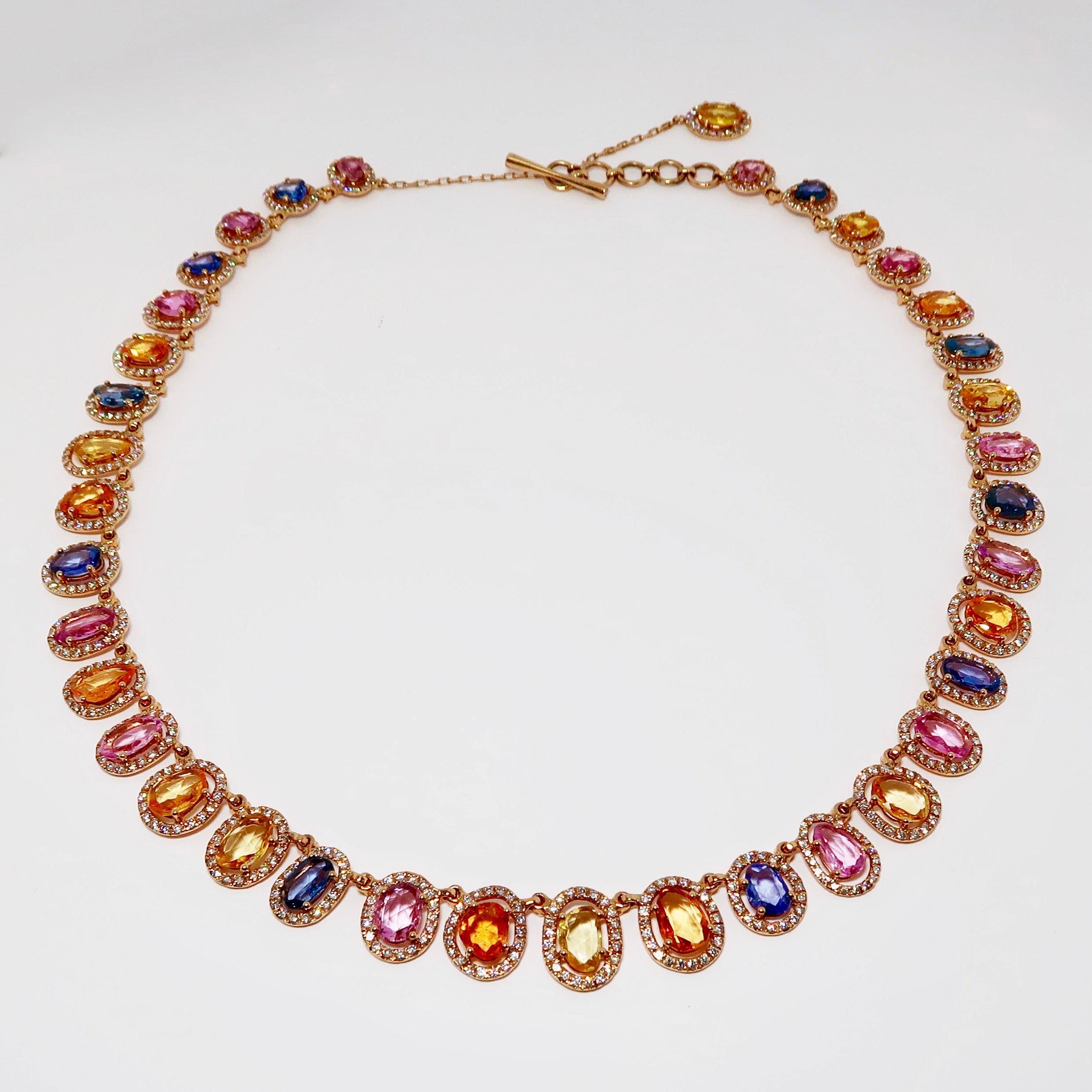 Diamond & Multi-Color Sapphire Necklace