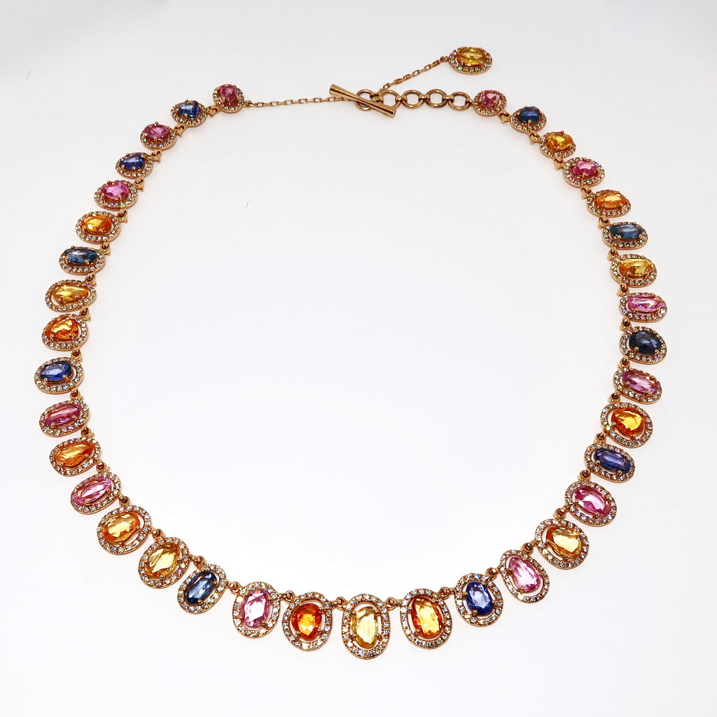 Diamond & Multi-Color Sapphire Necklace