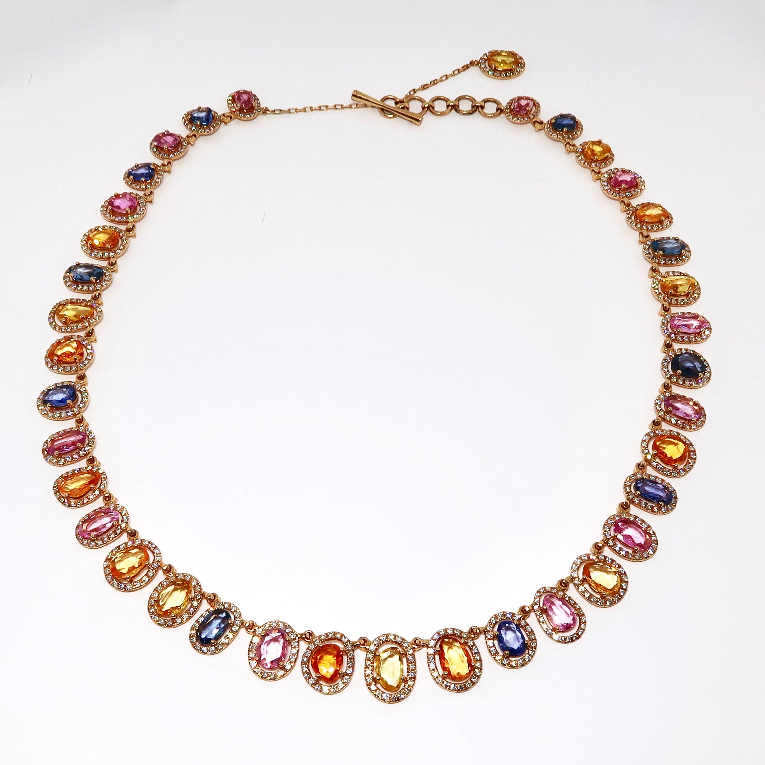 Diamond & Multi-Color Sapphire Necklace
